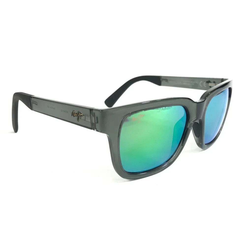 Maui Jim Sunglasses MONGOOSE MJ540-11 Translucent Gray w/ Green Maui Lenses
